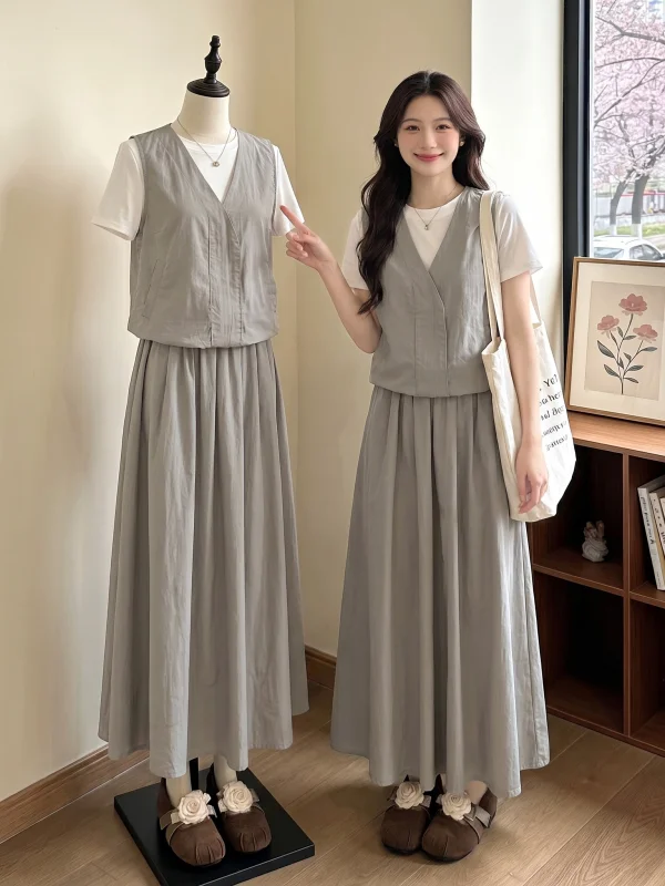 plus Size Women's Summer Fashion Salt System Co-Ordinates Short Sleeve Set Vest And Skirt Ensemble Casual Commute Style
plus Size Women's Summer Fashion Salt System Co-Ordinates Short Sleeve Set Vest And Skirt Ensemble Casual Commute Style