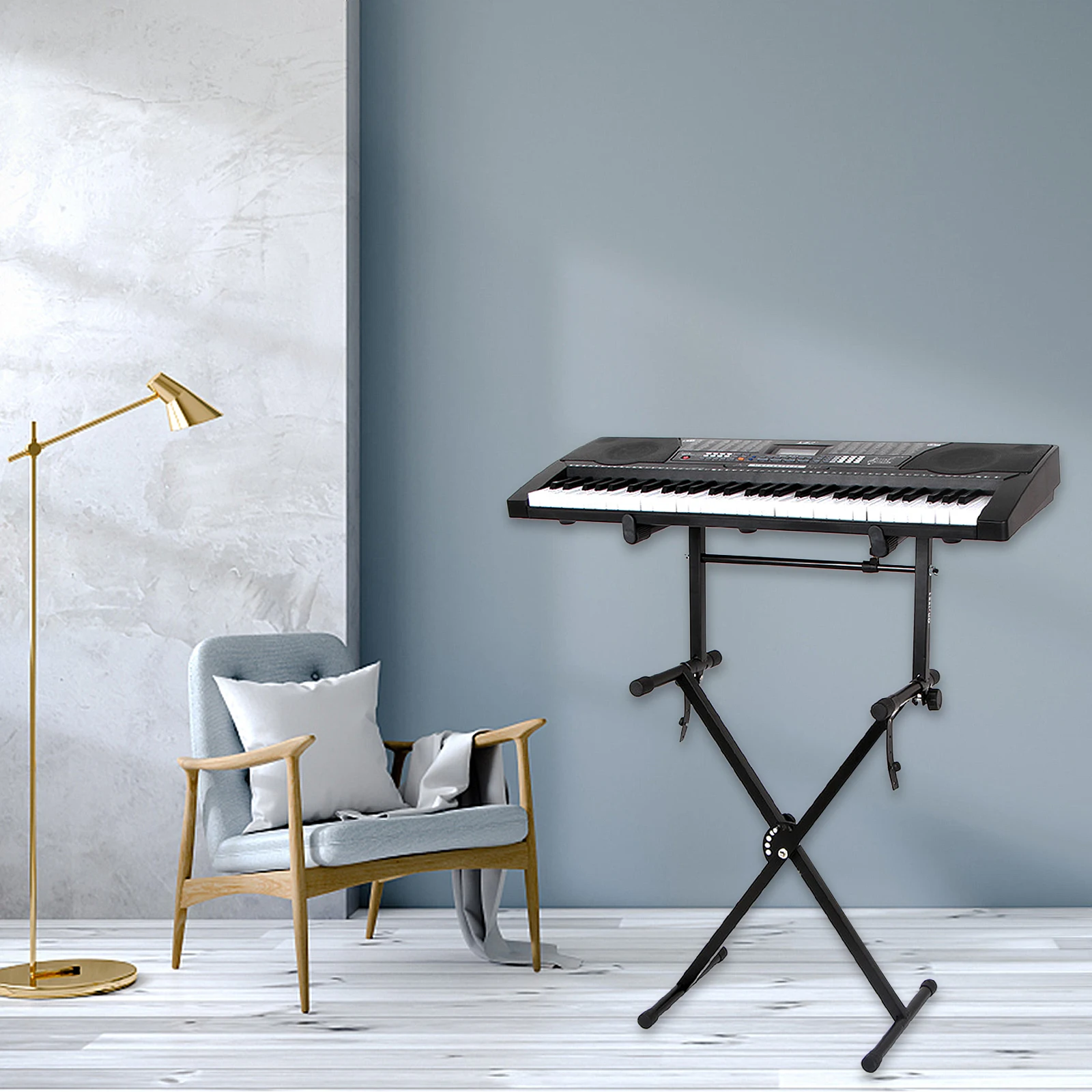 Adjustable 71cm Keyboard Stand Digital Piano Iron Material Rubber Protection Simple Installation Space-saving Two-tier Black
Adjustable 71cm Keyboard Stand Digital Piano Iron Material Rubber Protection Simple Installation Space-saving Two-tier Black