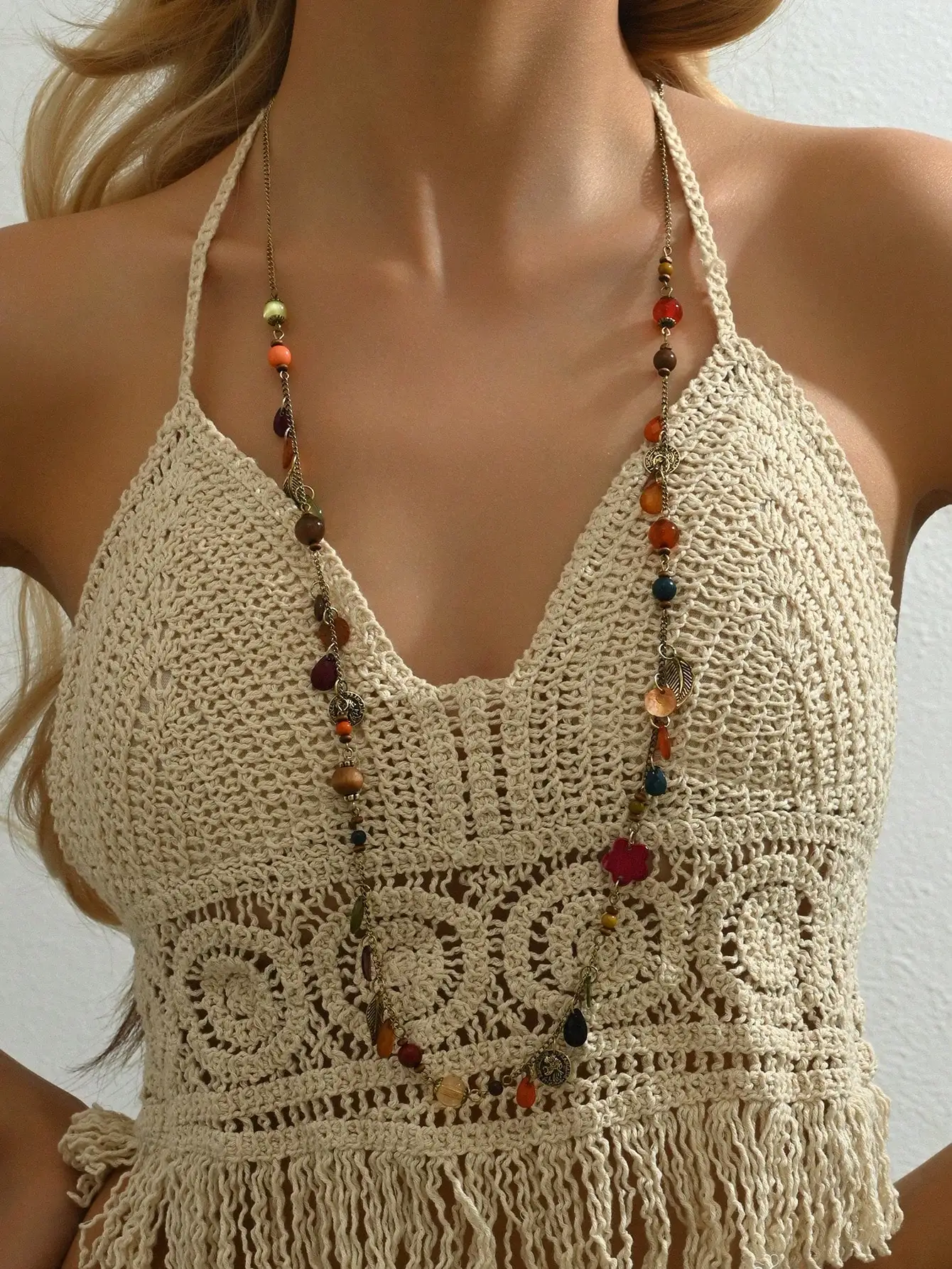 Bohemian Double Layer Beaded Necklace with Mixed Gemstones for Women, Perfect for Beach & Vacation
Bohemian Double Layer Beaded Necklace with Mixed Gemstones for Women, Perfect for Beach & Vacation