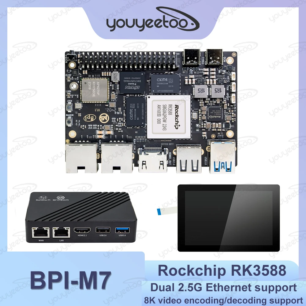 Banana Pi BPI-M7 RockChip RK3588 PI-co ITX Development Board ArmSom Sige7 GPU 5-Channel 4K UI,Dual 2.5G Ethernet Support WiFi 6
Banana Pi BPI-M7 RockChip RK3588 PI-co ITX Development Board ArmSom Sige7 GPU 5-Channel 4K UI,Dual 2.5G Ethernet Support WiFi 6