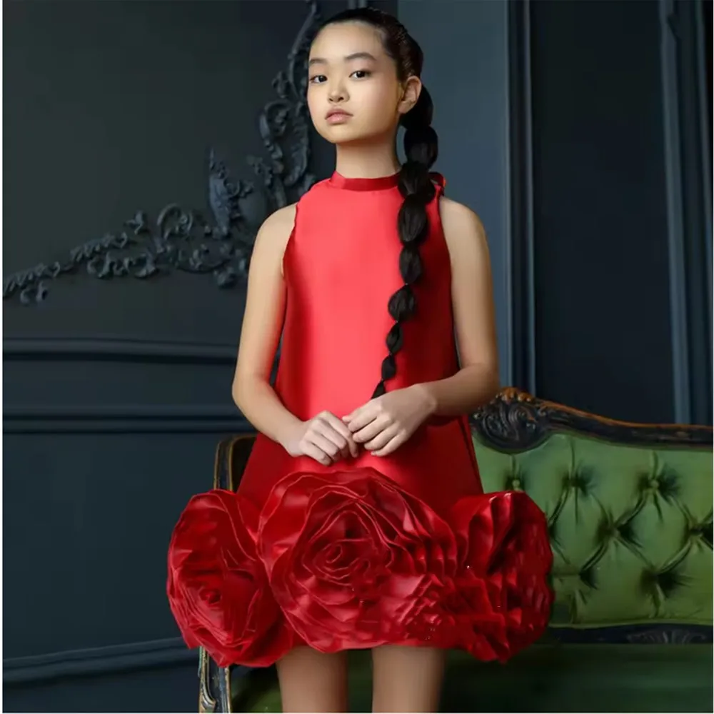 Cute Flower Girl Wedding Dress Customized Sleeveless Big Flower Princess Birthday Party Gown Pageant Dress First Communion Gown
Cute Flower Girl Wedding Dress Customized Sleeveless Big Flower Princess Birthday Party Gown Pageant Dress First Communion Gown