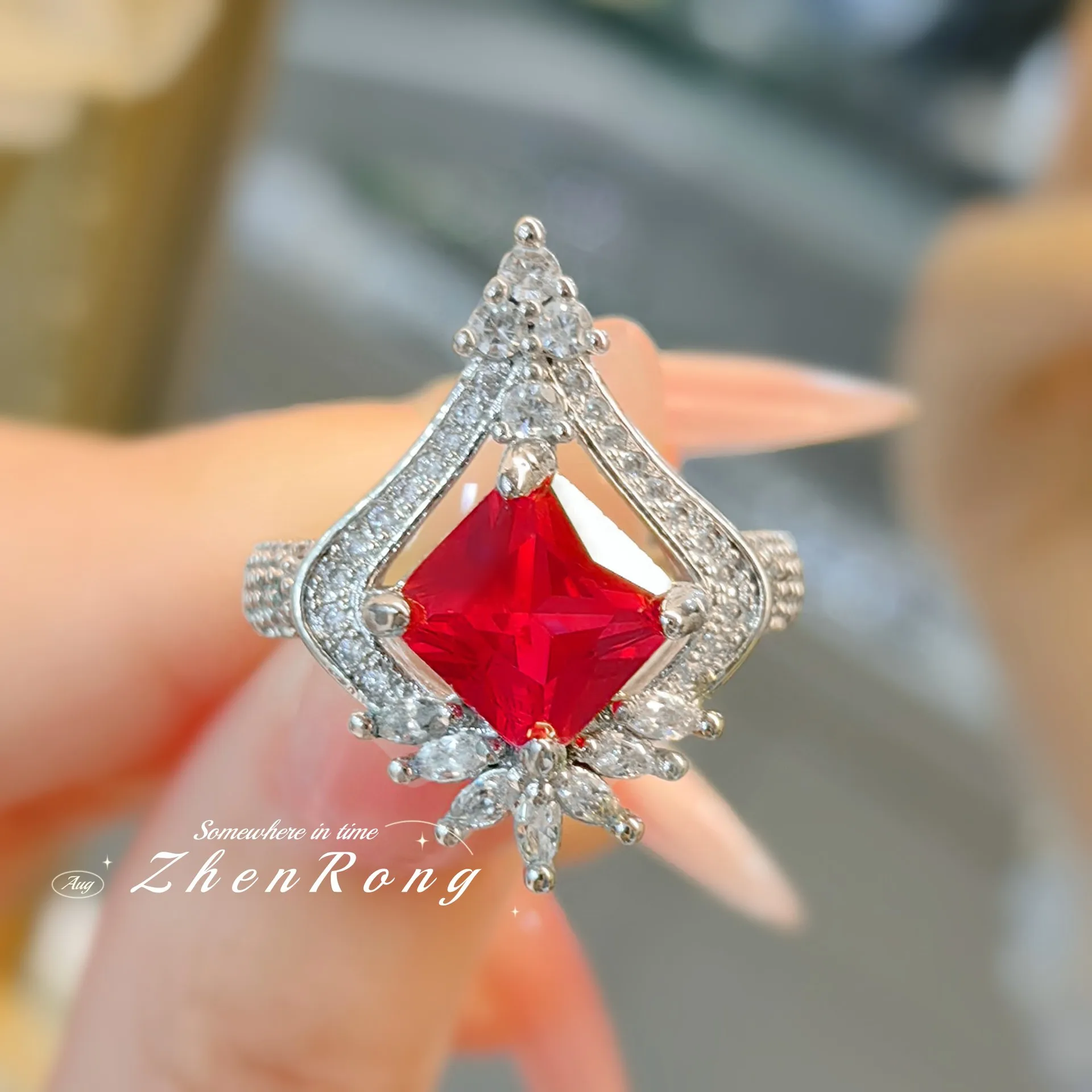 Sparkling High Carbon Diamond Red Corundum Ring for Women, Banquet Business Jewelry Ring, Red Zircon Ring for Women
Sparkling High Carbon Diamond Red Corundum Ring for Women, Banquet Business Jewelry Ring, Red Zircon Ring for Women