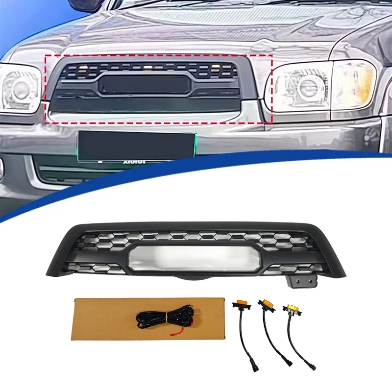 Для Toyota Sequoia 2005-2007 годов: глянцевый черный комплект обвеса TRD Style из ABS-пластика с гоночной решеткой радиатора
Для Toyota Sequoia 2005-2007 годов: глянцевый черный комплект обвеса TRD Style из ABS-пластика с гоночной решеткой радиатора