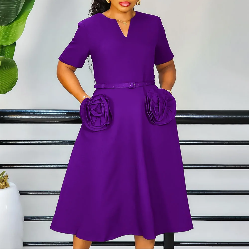 Elegant Dresses Woman 2025 Luxury V Neck Short Sleeve Solid A Line Mid Calf African Wedding Party Birthday Wear Dress Midi Robes
Elegant Dresses Woman 2025 Luxury V Neck Short Sleeve Solid A Line Mid Calf African Wedding Party Birthday Wear Dress Midi Robes