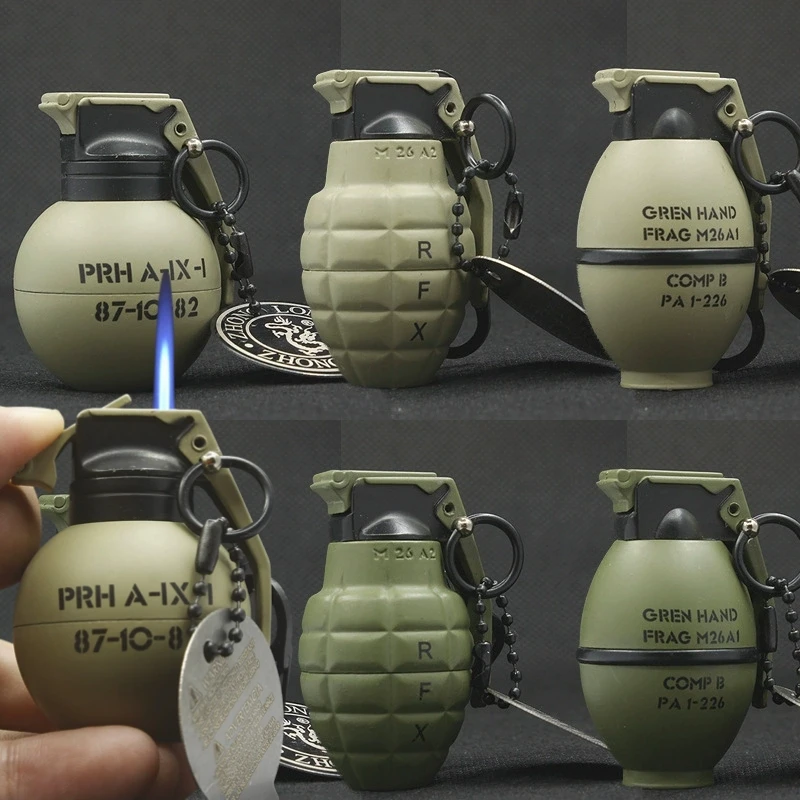 Metal Mini Keychain Inflatable Lighter Outdoor Windproof Simulation Military Hand Grenade Portable Lighter Men's Gift
Metal Mini Keychain Inflatable Lighter Outdoor Windproof Simulation Military Hand Grenade Portable Lighter Men's Gift