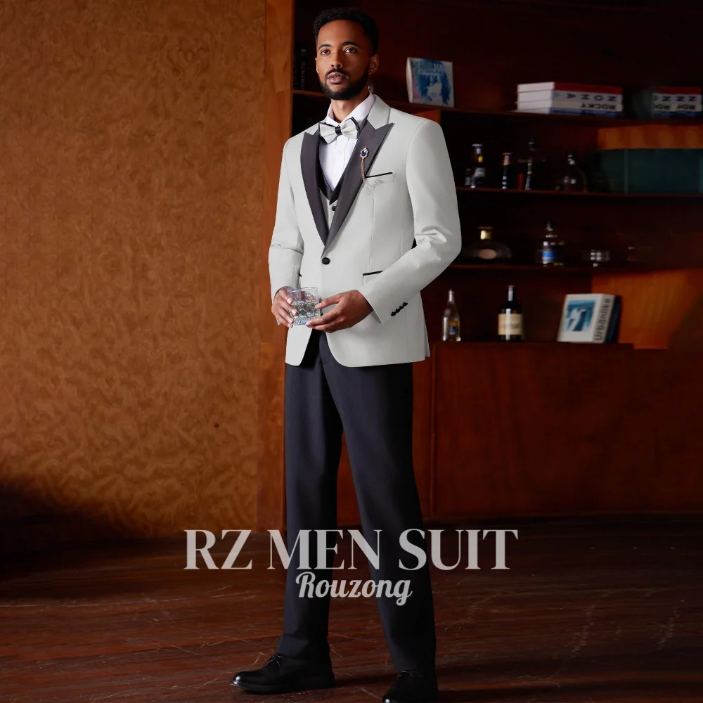 Мужской костюм-тройка Slim Fit: смокинг с одной пуговицей, пиджак, жилет и черные брюки для свадьбы, выпускного, вечеринки, ужина.
Мужской костюм-тройка Slim Fit: смокинг с одной пуговицей, пиджак, жилет и черные брюки для свадьбы, выпускного, вечеринки, ужина.