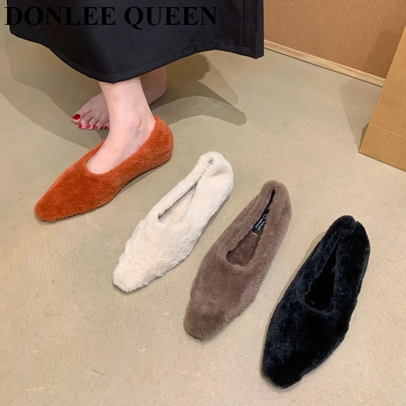 New Fashion Fur Ballet Flats Women Shoes Winter Warm Plush Shallow Loafers Ladies Concise Furry Heeled Dress Shoes Zapatos Mujer
New Fashion Fur Ballet Flats Women Shoes Winter Warm Plush Shallow Loafers Ladies Concise Furry Heeled Dress Shoes Zapatos Mujer
