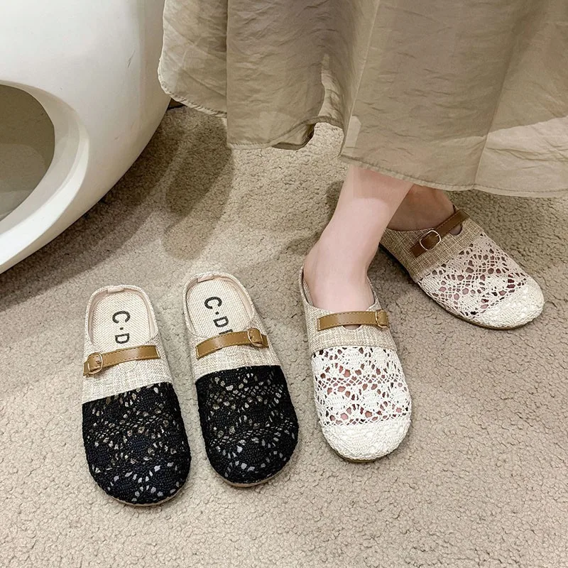 Retroflats Slip-on Flats Women's Summernew Arrival Round Toe Toe Half Slippers Women's Cut Outfashion Slippers
Retroflats Slip-on Flats Women's Summernew Arrival Round Toe Toe Half Slippers Women's Cut Outfashion Slippers