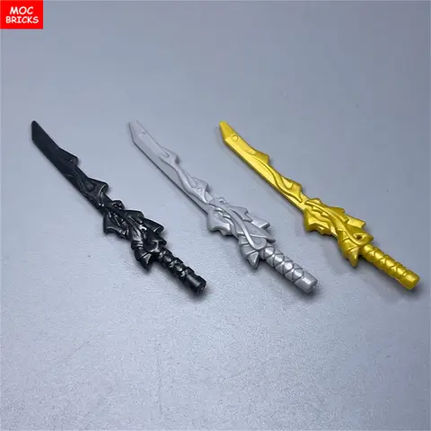 9pcs MOC Bricks 4cm Action Figure Ninja Sword Dragon Accessory Assembled Building Blocks Children Toys