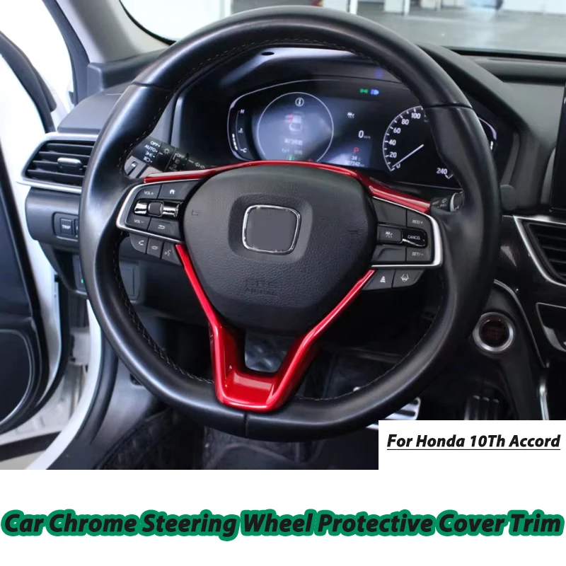 2 pcs Car Chrome Steering Wheel Protective Cover Trim Sticker Accessories For Honda 10Th Gen Accord Sedan 2018-2024
2 pcs Car Chrome Steering Wheel Protective Cover Trim Sticker Accessories For Honda 10Th Gen Accord Sedan 2018-2024