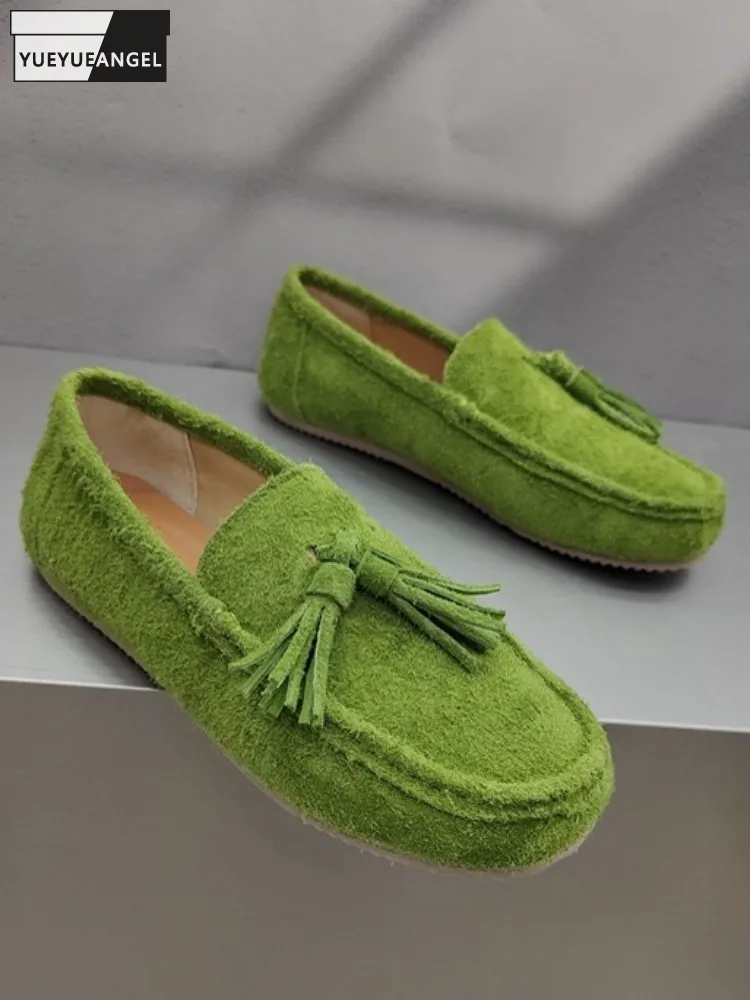 Young Women Leisure Style Handmade Cow Suede Tassels Slip On Comfortable Flats Solid Color Genuine Leather Round Toe Flat Loafer
Young Women Leisure Style Handmade Cow Suede Tassels Slip On Comfortable Flats Solid Color Genuine Leather Round Toe Flat Loafer
