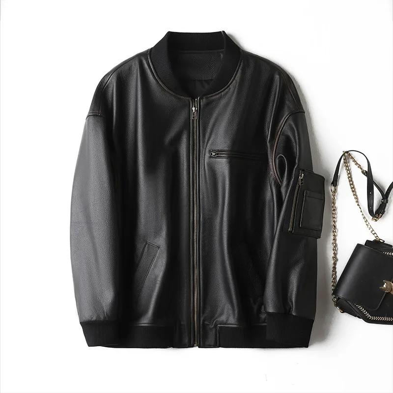 2024 Unisex First Layer Calfskin Jacket Retro Loose Baseball Uniform Colored Leather Jacket E12
2024 Unisex First Layer Calfskin Jacket Retro Loose Baseball Uniform Colored Leather Jacket E12