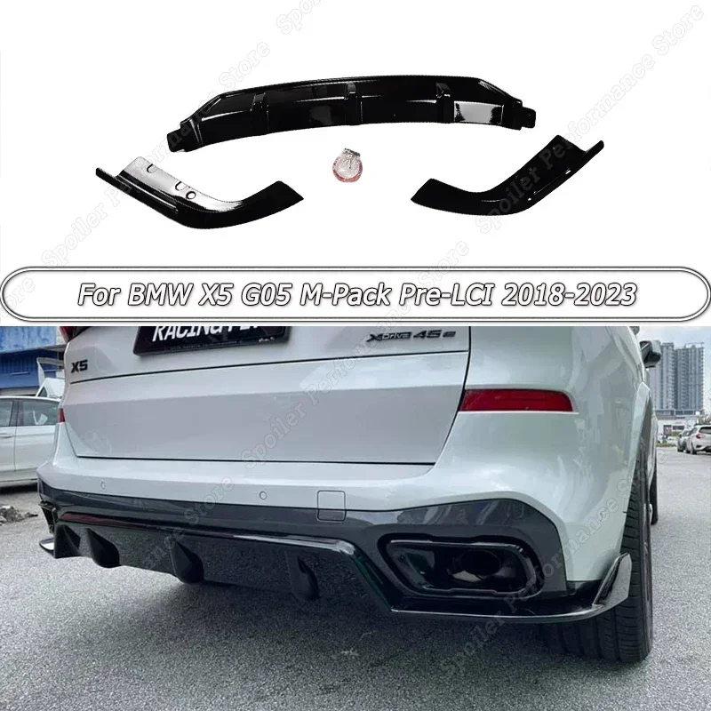 Rear Bumper Diffuser Lip Splitter Spoiler Car Accessories For BMW X5 G05 M-Pack Pre-LCI 2018 2019 2020 2021-2023 Gloss Black ABS 
Rear Bumper Diffuser Lip Splitter Spoiler Car Accessories For BMW X5 G05 M-Pack Pre-LCI 2018 2019 2020 2021-2023 Gloss Black ABS
