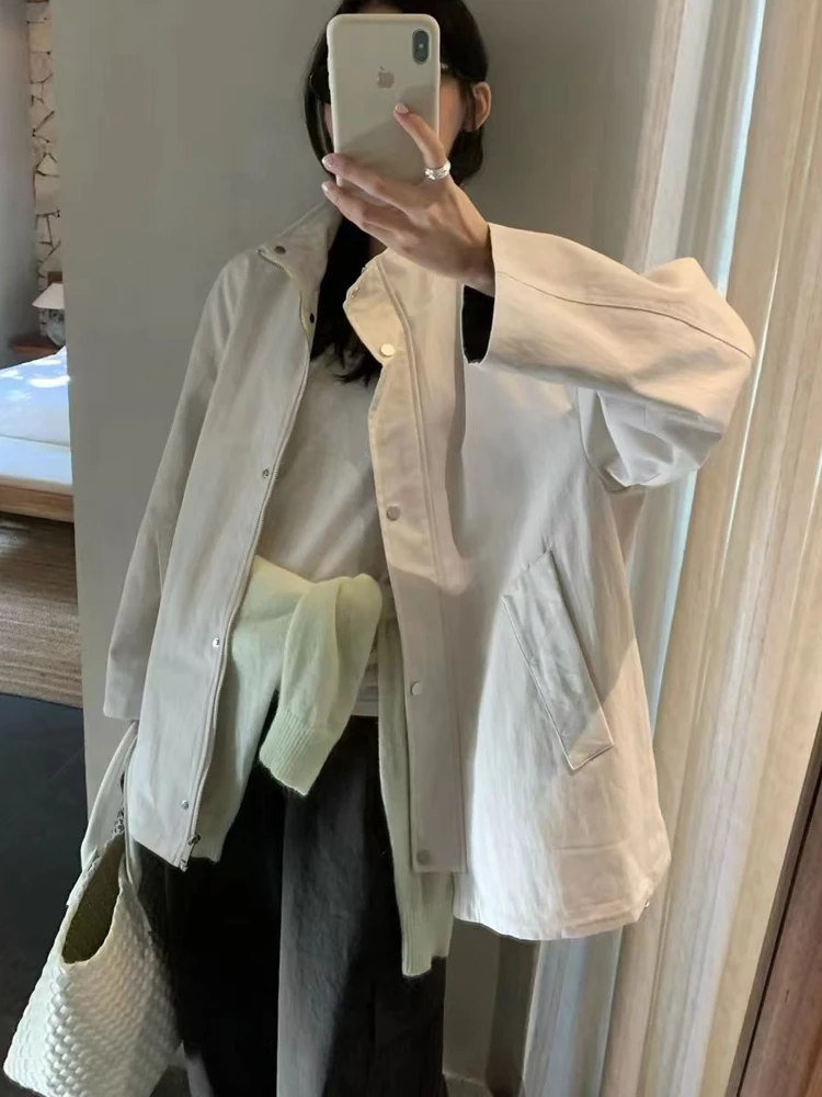 Casual Loose Women's Long Sleeve Windbreaker Jacket Stand Collar Workwear Style Spring New Arrival Slimming Versatile Outerwear
Casual Loose Women's Long Sleeve Windbreaker Jacket Stand Collar Workwear Style Spring New Arrival Slimming Versatile Outerwear