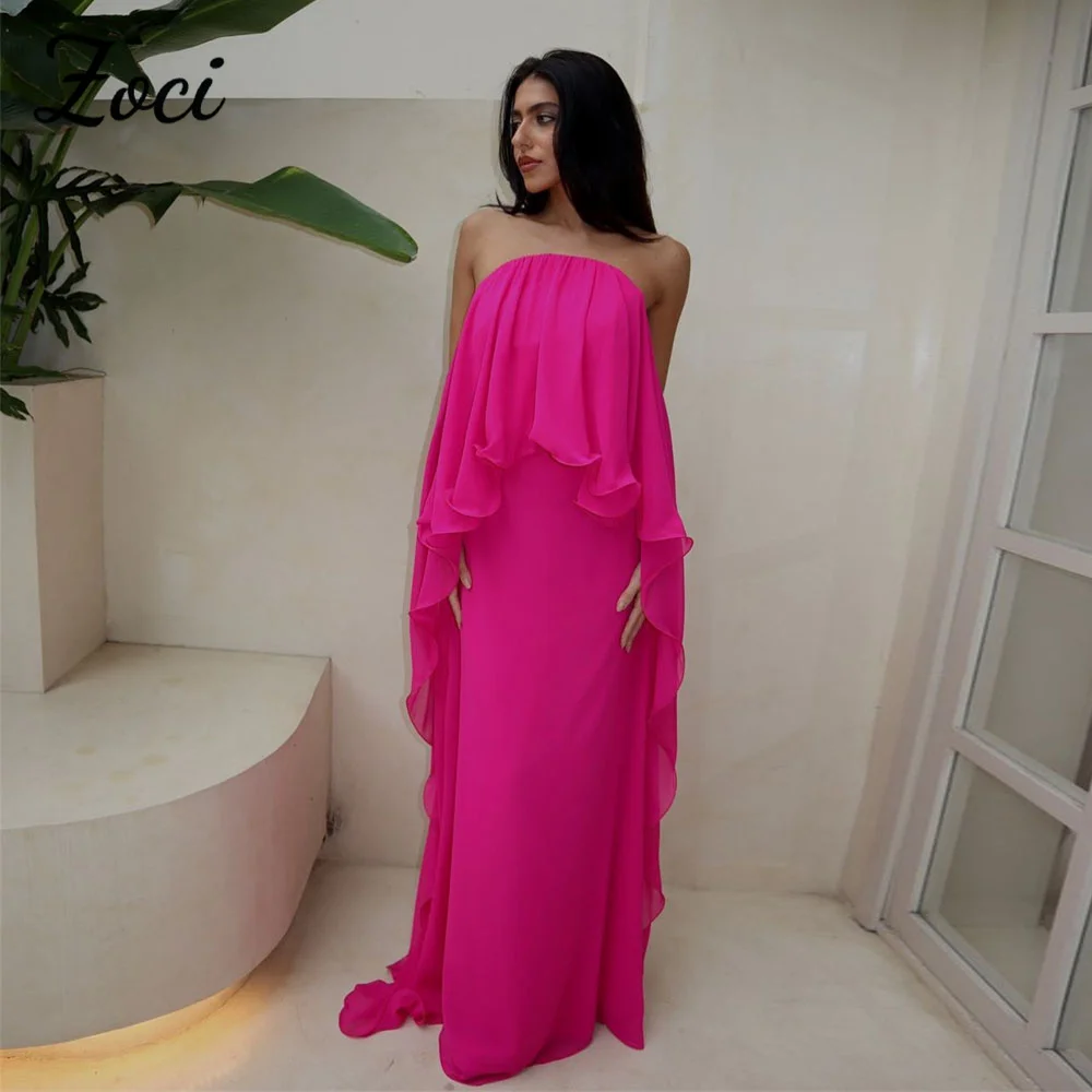 Zoci Rose Pink Strapless Prom Dresses Pleats Chiffon Ruffles Special Occasion Evening Gowns Backless Elegant Formal Party Dress
Zoci Rose Pink Strapless Prom Dresses Pleats Chiffon Ruffles Special Occasion Evening Gowns Backless Elegant Formal Party Dress