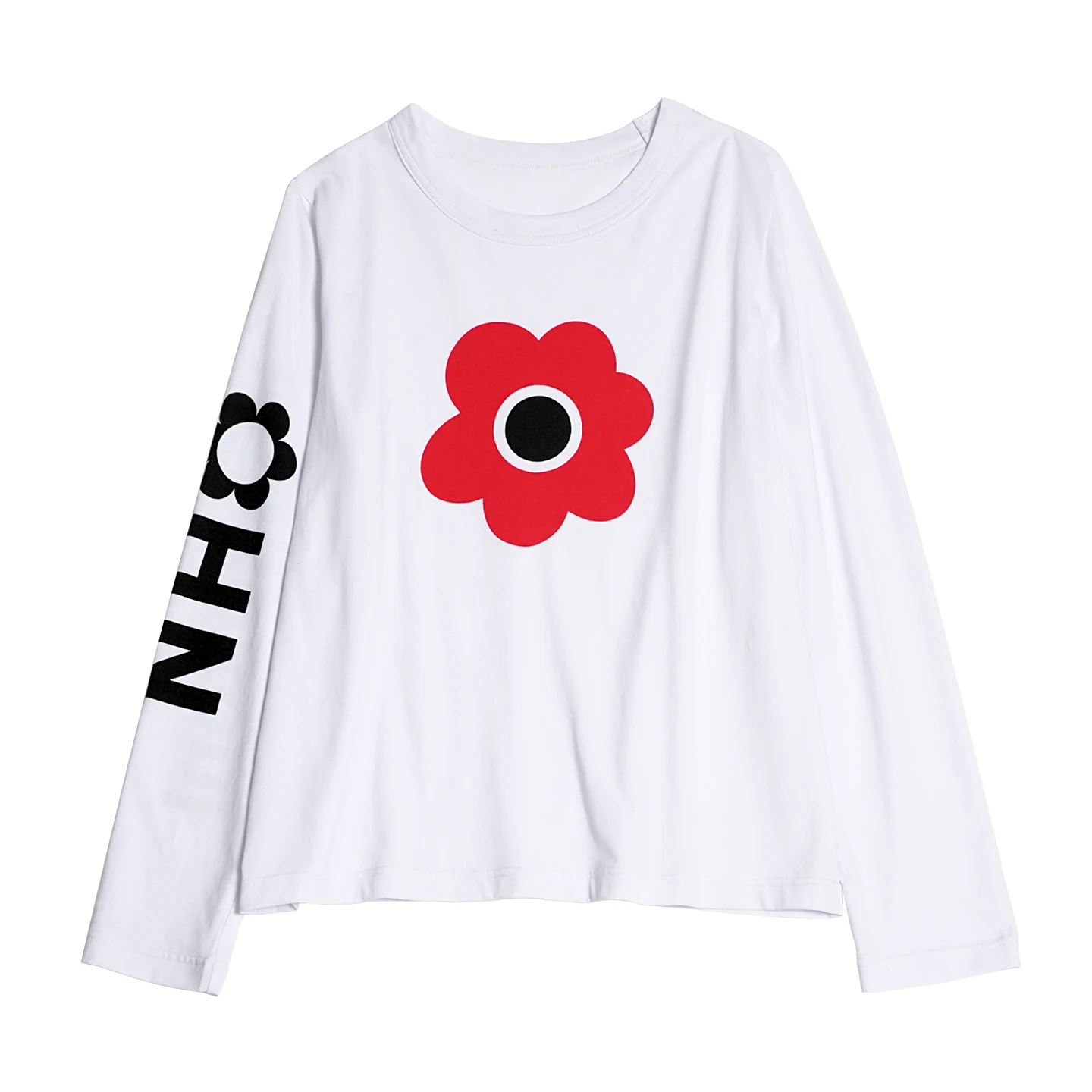 Retro printed T-shirt for women, imakokoni2026 Spring Forest series pure cotton white versatile loose long sleeved top 265414
Retro printed T-shirt for women, imakokoni2026 Spring Forest series pure cotton white versatile loose long sleeved top 265414