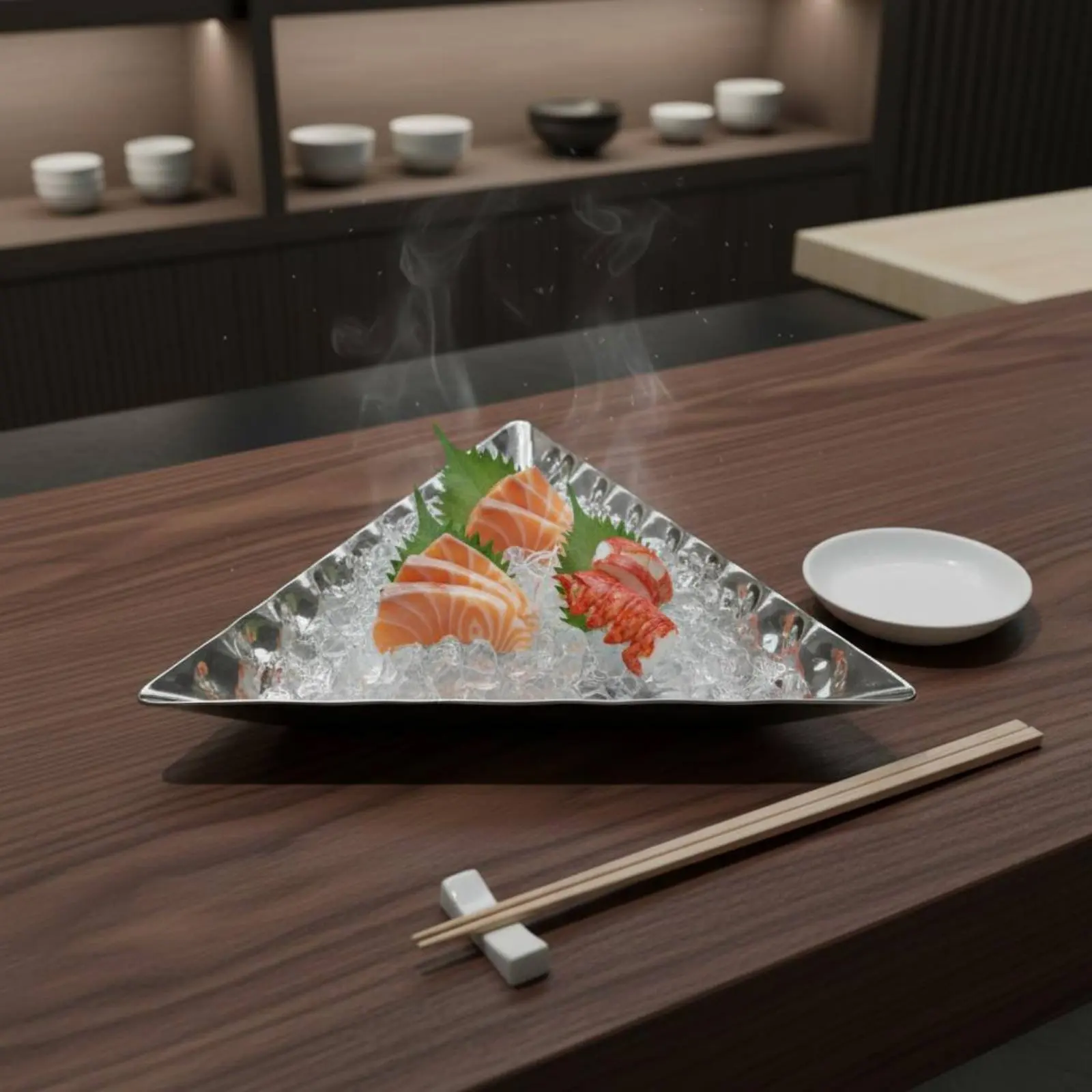 Sashimi Ice Platter Long-Lasting Decorative Serving Dish Stainless Steel Serving Tray Dishwasher-Safe Irregular Shape Metal Tray
Sashimi Ice Platter Long-Lasting Decorative Serving Dish Stainless Steel Serving Tray Dishwasher-Safe Irregular Shape Metal Tray