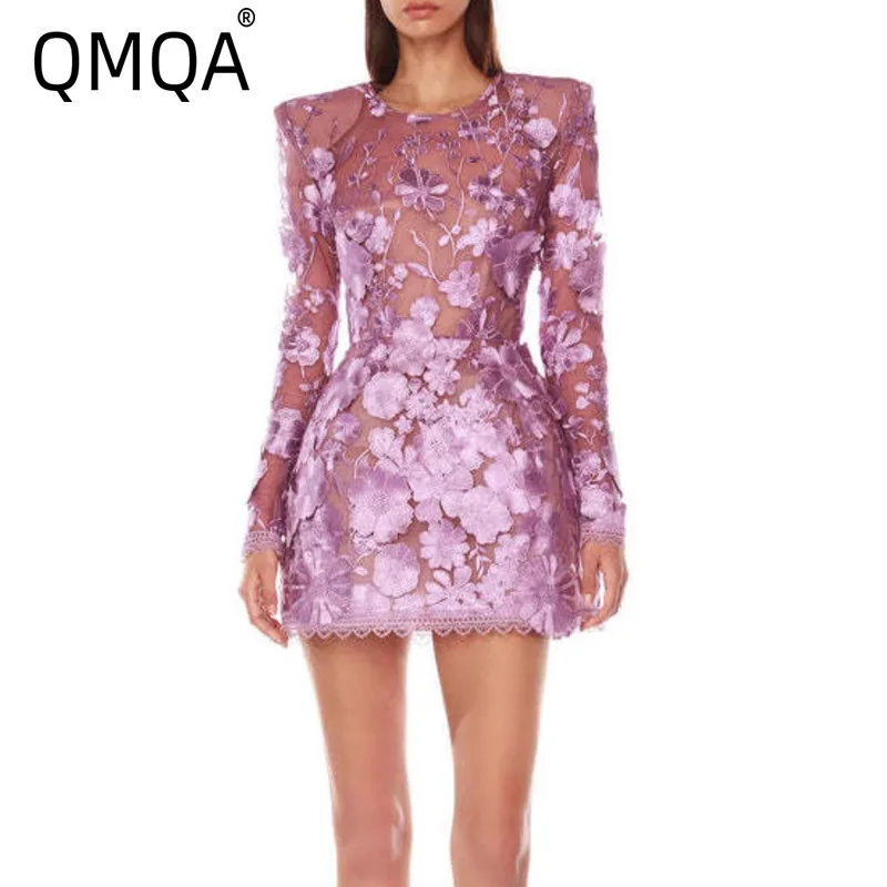 QMQA Fashion Women's Elegant Dresses O Neck Long Sleeved Embroidered Flowers Patchwork Mini Dress 2024 New Clothing 1A571
QMQA Fashion Women's Elegant Dresses O Neck Long Sleeved Embroidered Flowers Patchwork Mini Dress 2024 New Clothing 1A571