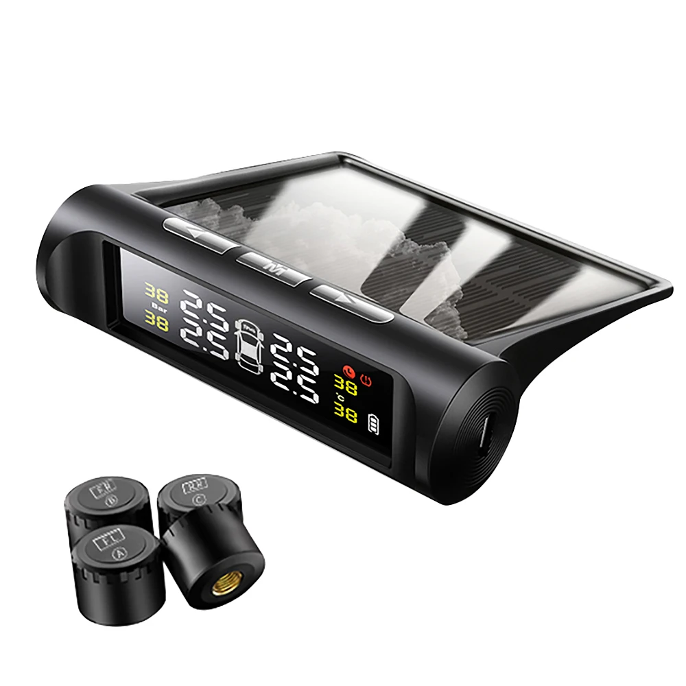 Car TPMS Tire Pressure Monitoring System Solar Power LCD Display Auto Security Alarm Tire Pressure Sensor
Car TPMS Tire Pressure Monitoring System Solar Power LCD Display Auto Security Alarm Tire Pressure Sensor