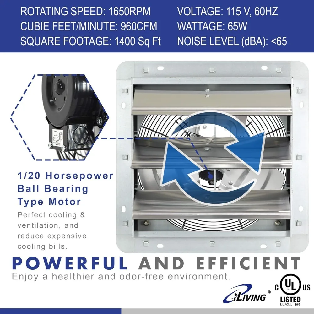 12" Wall Mounted Shutter Exhaust Fan, Automatic Shutter, with Thermostat and Variable Speed controller
12" Wall Mounted Shutter Exhaust Fan, Automatic Shutter, with Thermostat and Variable Speed controller