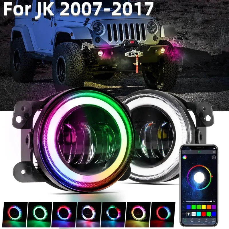 2Pcs 4 "RGB Car Front Bumper Fog Lights Magic Color with DRL&TURN Fog Light Bulbs Fit for JK 2007-2017
2Pcs 4 "RGB Car Front Bumper Fog Lights Magic Color with DRL&TURN Fog Light Bulbs Fit for JK 2007-2017
