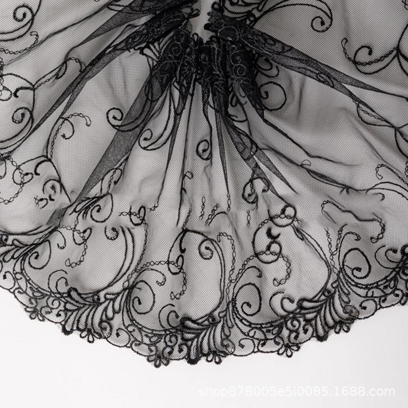 20Yds Beautiful Black Embroidery Lace Trimmings Mesh Lace Fabrics for Sewing Craft Clothing Wedding Garments
20Yds Beautiful Black Embroidery Lace Trimmings Mesh Lace Fabrics for Sewing Craft Clothing Wedding Garments