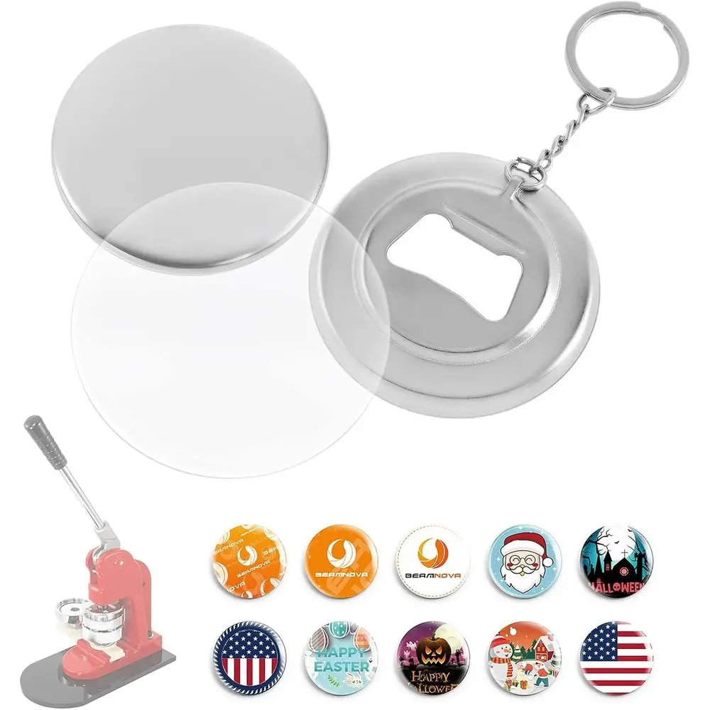 100 Pack 58mm Metal Buttons, Keychain & Bottle Opener Blanks for Crafting and DIY Projects
100 Pack 58mm Metal Buttons, Keychain & Bottle Opener Blanks for Crafting and DIY Projects