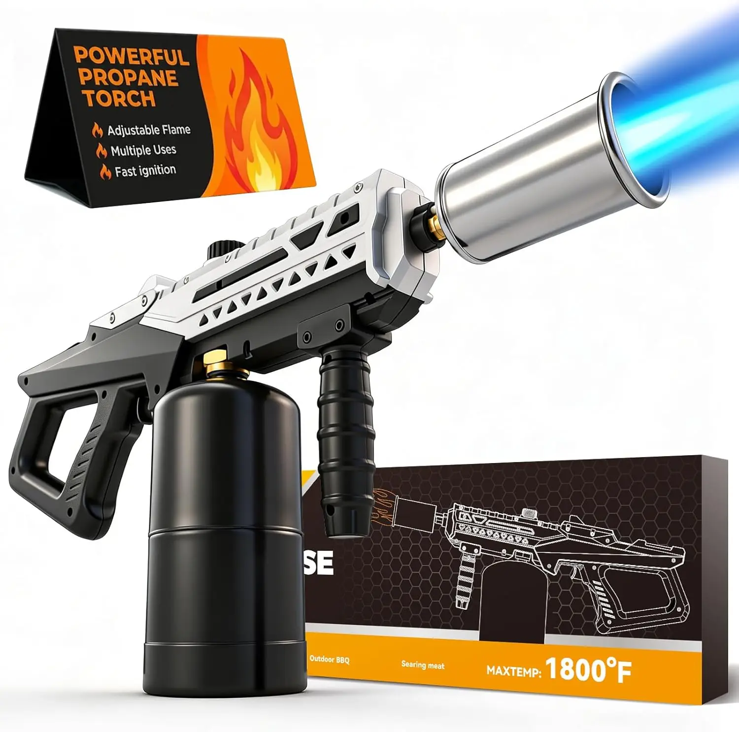 Мощная регулируемая пропановая горелка, 3272 ° Пламемет F Flame Thrower для барбекю, гриля, костра, приготовления пищи и розжига угля
Мощная регулируемая пропановая горелка, 3272 ° Пламемет F Flame Thrower для барбекю, гриля, костра, приготовления пищи и розжига угля