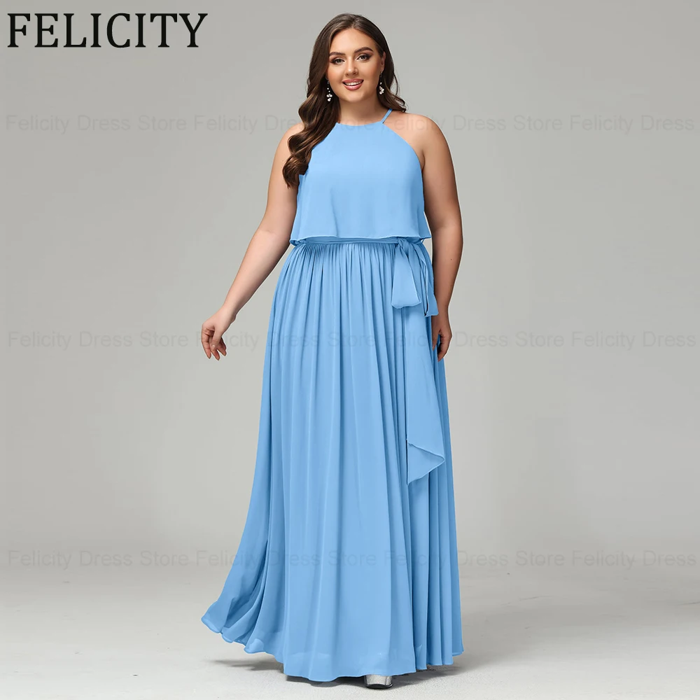 Blue Plus Size Mother of the Bride Dress 2024 A-Line Halter Wedding Guest Dresses Chiffon Pleated Floor-Length Long Evening Gown
Blue Plus Size Mother of the Bride Dress 2024 A-Line Halter Wedding Guest Dresses Chiffon Pleated Floor-Length Long Evening Gown