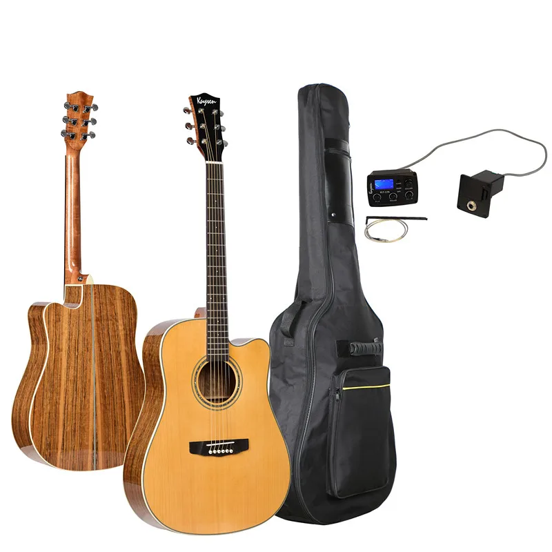 Wholesale Quality Glossy 41inch Solid Spruce Electric Acoustic Guitar Buit-in Pickup Set Including 5mm Padded Bag
Wholesale Quality Glossy 41inch Solid Spruce Electric Acoustic Guitar Buit-in Pickup Set Including 5mm Padded Bag