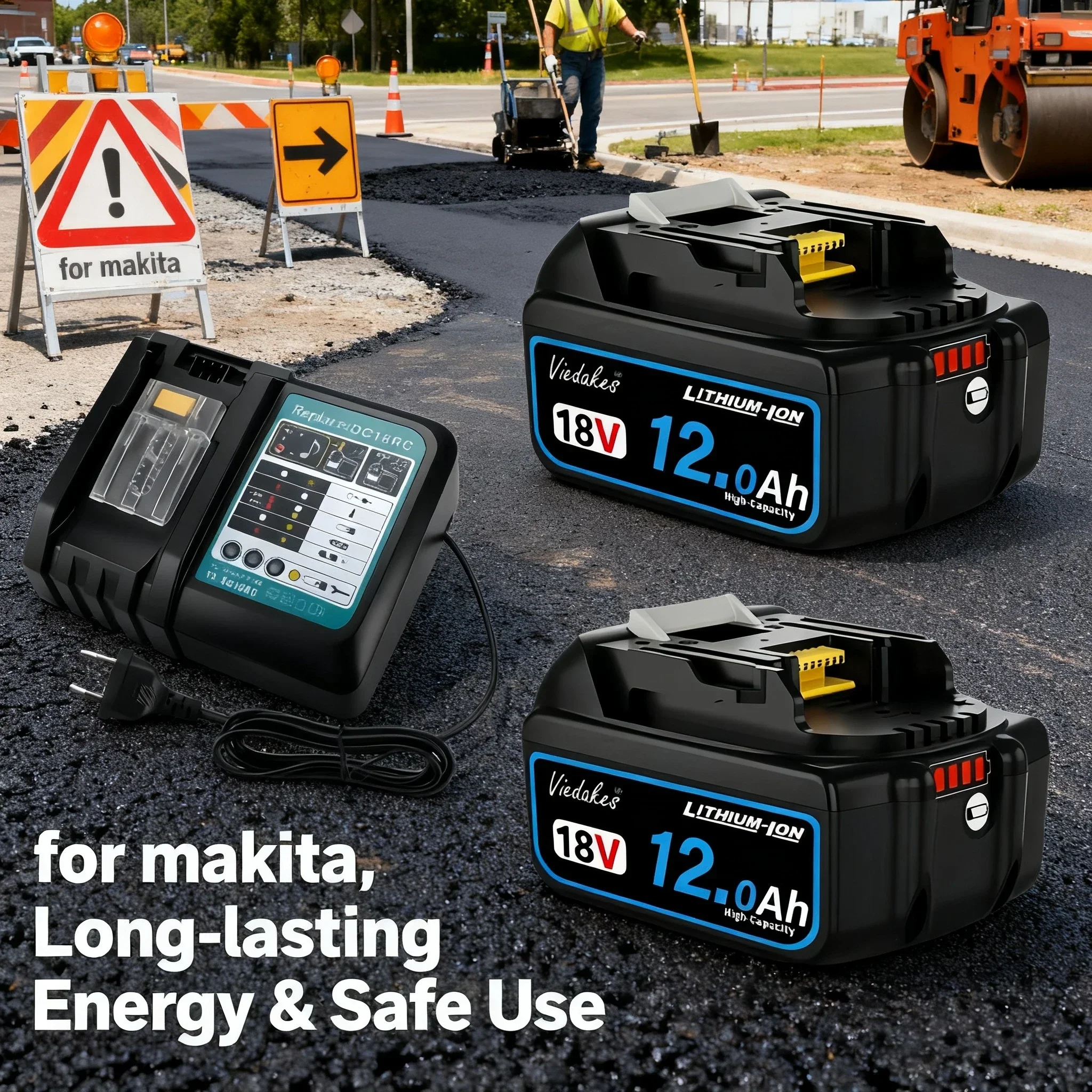 VIEDAKES 18V 8000mAh 10000mAh 12000mAh Rechargeable Battery, for Makita 18V Battery BL1830B BL1840 BL1840B BL1850 BL1850B
VIEDAKES 18V 8000mAh 10000mAh 12000mAh Rechargeable Battery, for Makita 18V Battery BL1830B BL1840 BL1840B BL1850 BL1850B