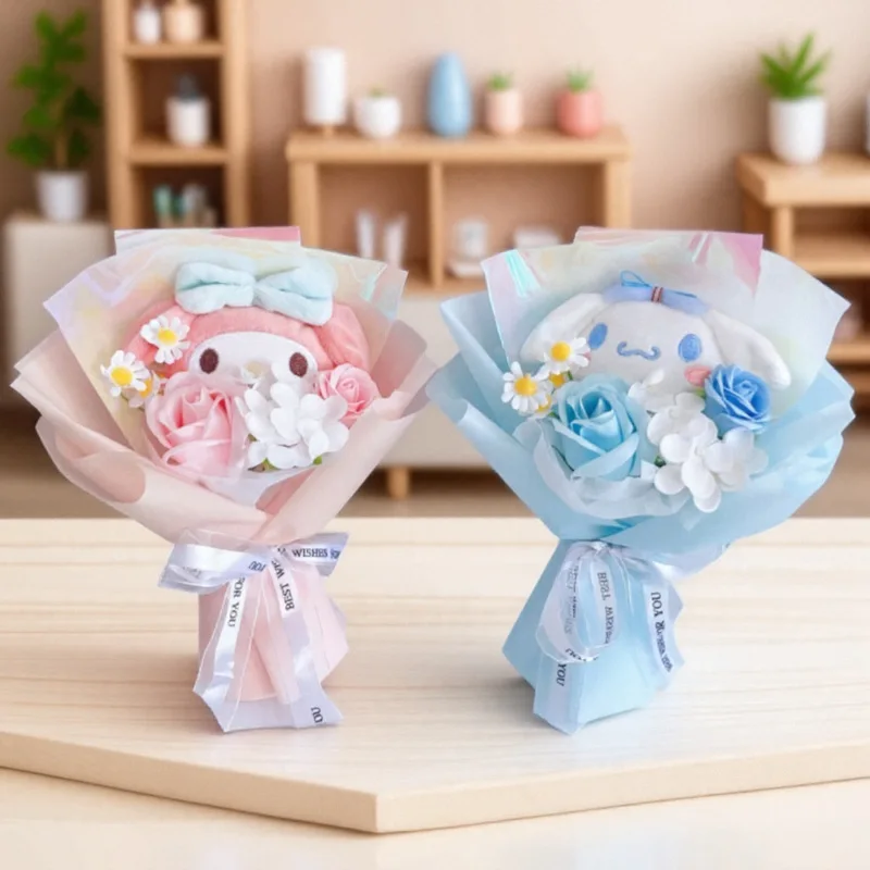 26 см/10,24 дюйма, плюшевый букет цветов, игрушка Kuromi Melody Cinnamoroll Kawaii, аниме, периферийные устройства, украшение на день рождения, праздничные милые подарки
26 см/10,24 дюйма, плюшевый букет цветов, игрушка Kuromi Melody Cinnamoroll Kawaii, аниме, периферийные устройства, украшение на день рождения, праздничные милые подарки