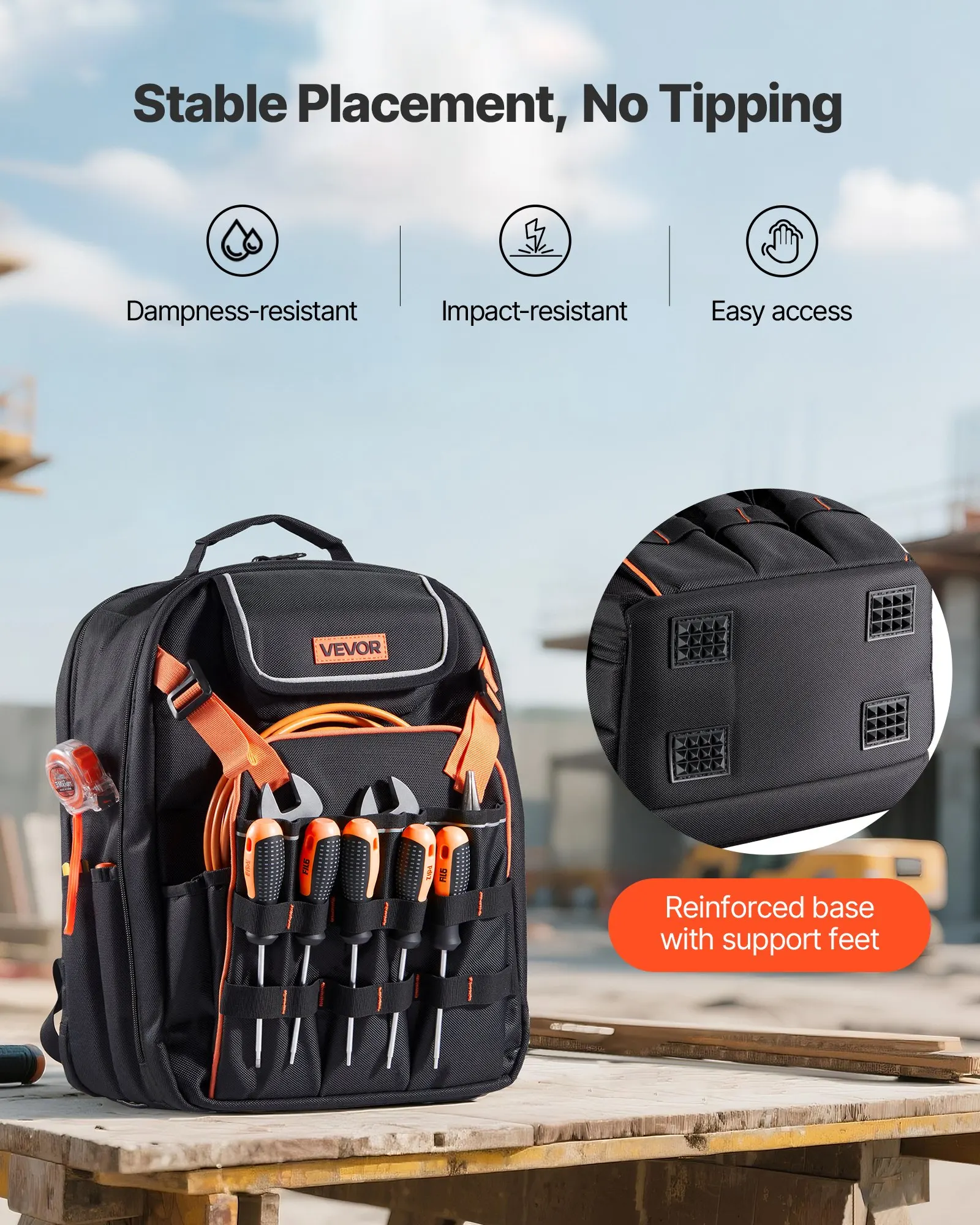 Tool Backpack, 45 Pockets, Heavy-duty Tools Storage Organizer Work Bags With Laptop Compartment & Reinforced Fabric Basee, Electrician Jobsite Backpack For Electrician, Repairman
Tool Backpack, 45 Pockets, Heavy-duty Tools Storage Organizer Work Bags With Laptop Compartment & Reinforced Fabric Basee, Electrician Jobsite Backpack For Electrician, Repairman