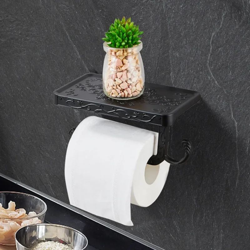 Toilet Paper Holder Punch-free Space Aluminum Roll Paper Holder Bathroom Toilet Paper Towel Holder 2-in-1 with Hook Organization
Toilet Paper Holder Punch-free Space Aluminum Roll Paper Holder Bathroom Toilet Paper Towel Holder 2-in-1 with Hook Organization