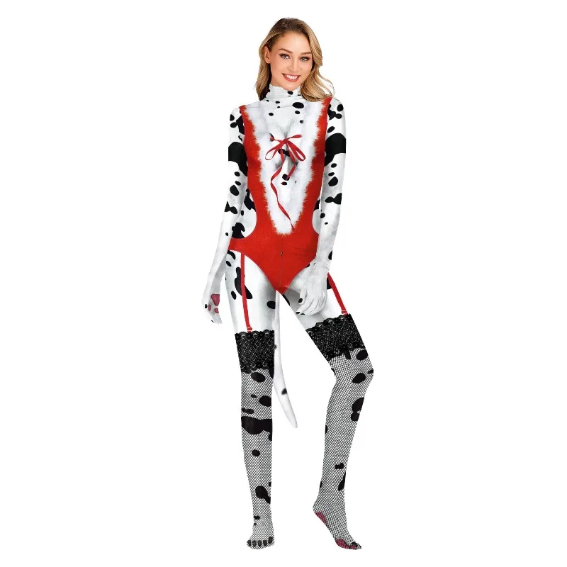 New 3D Print Spotted Dog Cosplay Costume Zentai Jumpsuit with Tail Suit Halloween Theme Party Role Playing Outfits for Women Men
New 3D Print Spotted Dog Cosplay Costume Zentai Jumpsuit with Tail Suit Halloween Theme Party Role Playing Outfits for Women Men