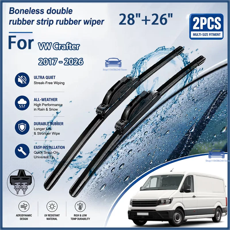 Front Wiper Blades For VW Crafter 2017 - 2026 Windshield Windscreen Clean Window Car Rain Brushes 28"+26" Modification parts
Front Wiper Blades For VW Crafter 2017 - 2026 Windshield Windscreen Clean Window Car Rain Brushes 28"+26" Modification parts