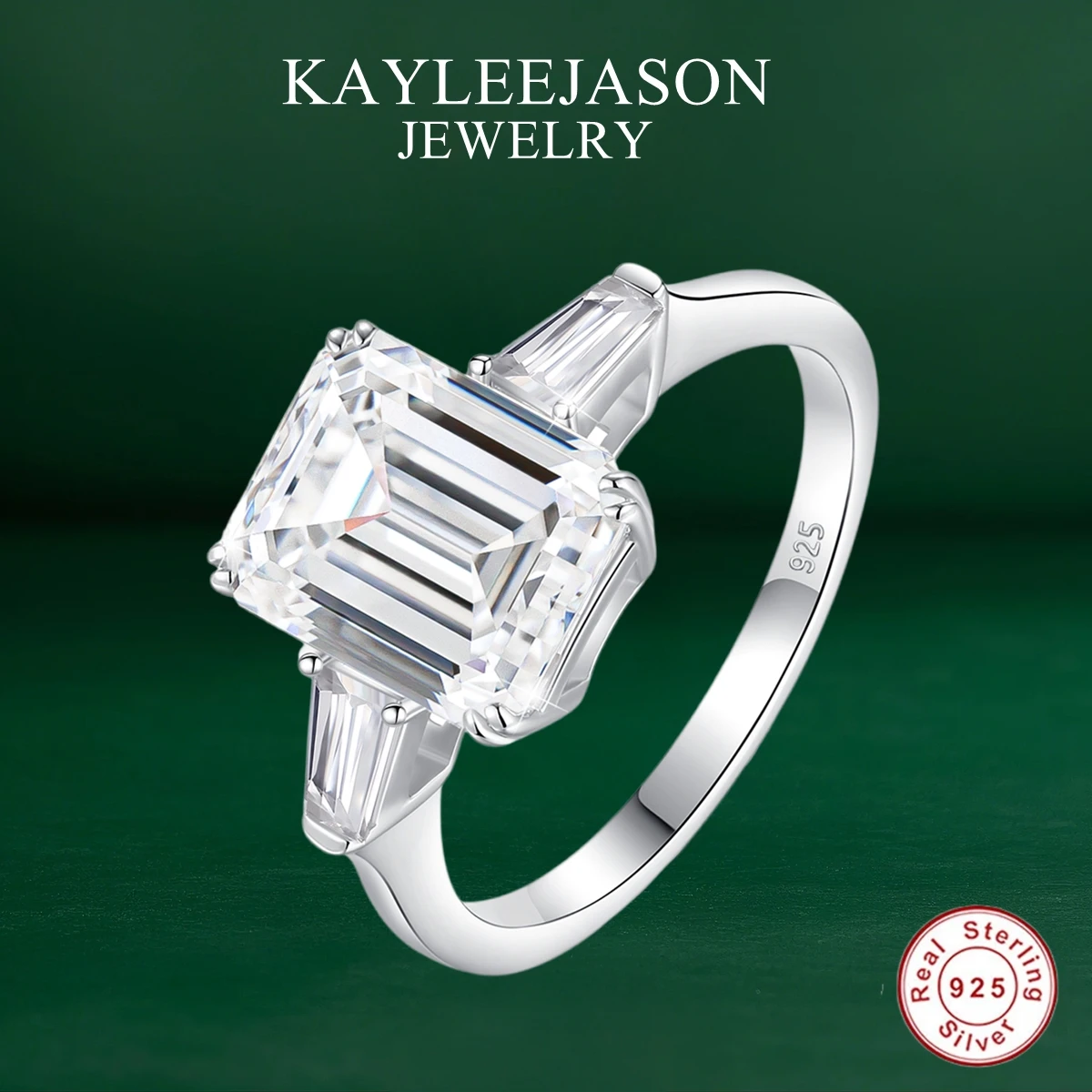 5CT 925 Sterling Silver Three Stone Wedding Rings Emerald Cut Moissanite Promise Rings for Women Gift Jewelry
5CT 925 Sterling Silver Three Stone Wedding Rings Emerald Cut Moissanite Promise Rings for Women Gift Jewelry