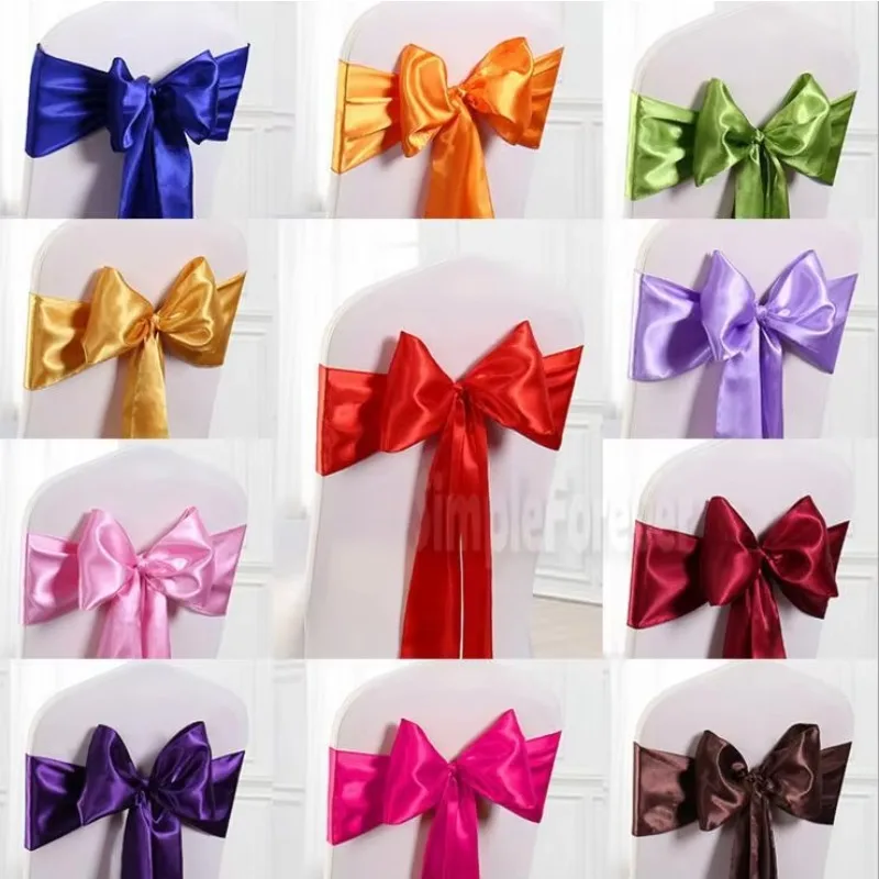 New 100pcs/lot Wedding Party Decorative Satin Bows Ties Ribbon Chair Back Sash Bands Hotel Banquet Decor Chair Sash Cover
New 100pcs/lot Wedding Party Decorative Satin Bows Ties Ribbon Chair Back Sash Bands Hotel Banquet Decor Chair Sash Cover