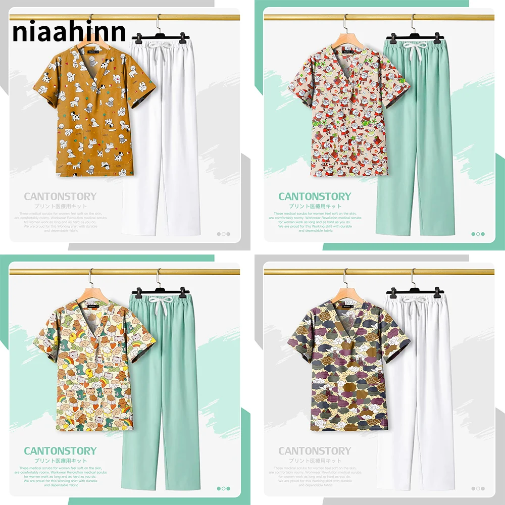 Medical Scrubs Uniforms Women Dental Clinic Doctor Uniform Wholesale High Quality V-neck Nursing Tops+pants Two-piece Work Suit
Medical Scrubs Uniforms Women Dental Clinic Doctor Uniform Wholesale High Quality V-neck Nursing Tops+pants Two-piece Work Suit
