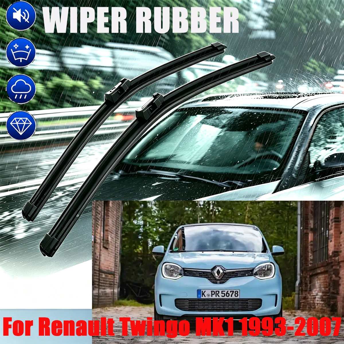 For Renault Twingo MK1 1993-2007 Front Rear Wiper Blades 3PCS 26" 12" Windshield Windscreen Window Cutter Accessories
For Renault Twingo MK1 1993-2007 Front Rear Wiper Blades 3PCS 26" 12" Windshield Windscreen Window Cutter Accessories