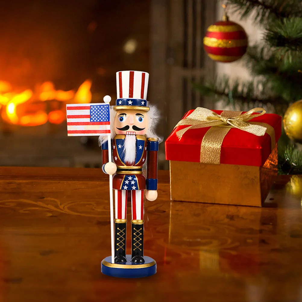 American Nutcracker Wooden Soldier 12 Inch Holiday Decor For Independence Day Christmas Tabletop Display Patriotic Flag
American Nutcracker Wooden Soldier 12 Inch Holiday Decor For Independence Day Christmas Tabletop Display Patriotic Flag