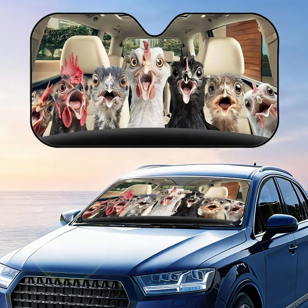 Driving Chickens Sun Visor Foldable Car Windshield Sun Shade UV Protection Reflective Heat Insulation Reusable Cover
Driving Chickens Sun Visor Foldable Car Windshield Sun Shade UV Protection Reflective Heat Insulation Reusable Cover