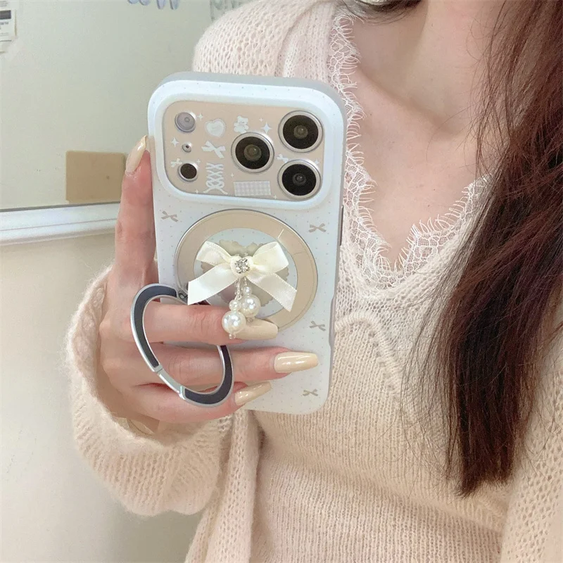 Kawaii Coquette Bow Pearl 360° Phone Case For iPhone 15 16 17 Pro Max With Ring Stand Shockproof Cover fashion phone cases funda
Kawaii Coquette Bow Pearl 360° Phone Case For iPhone 15 16 17 Pro Max With Ring Stand Shockproof Cover fashion phone cases funda