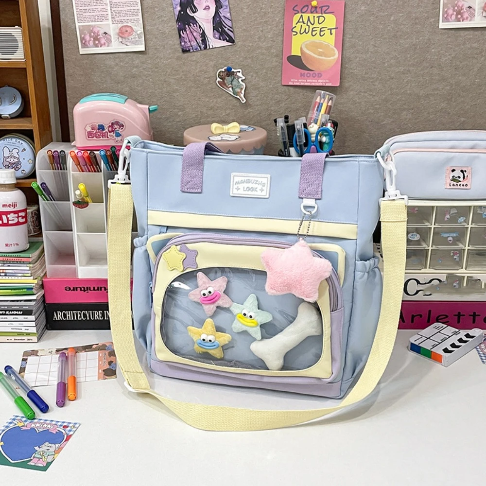 Lovely Japanese Style Transparent Itabag Large Capacity Pvc JK Shoulder Bag Badge Display Casual Canvas Tote Bag Shopping
Lovely Japanese Style Transparent Itabag Large Capacity Pvc JK Shoulder Bag Badge Display Casual Canvas Tote Bag Shopping