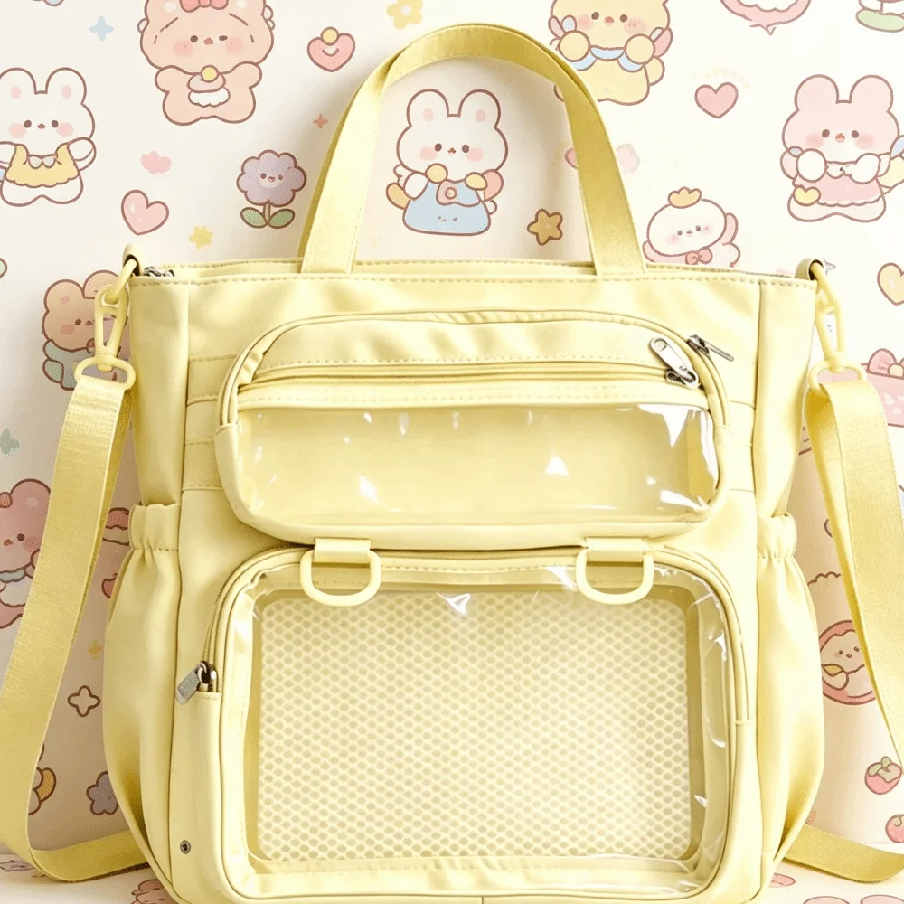 Trendy Transparent Design Transparent Ita Bag Multi-color Nylon Shoulder Bag Cream Color Large Capacity Crossbody Bag Women
Trendy Transparent Design Transparent Ita Bag Multi-color Nylon Shoulder Bag Cream Color Large Capacity Crossbody Bag Women