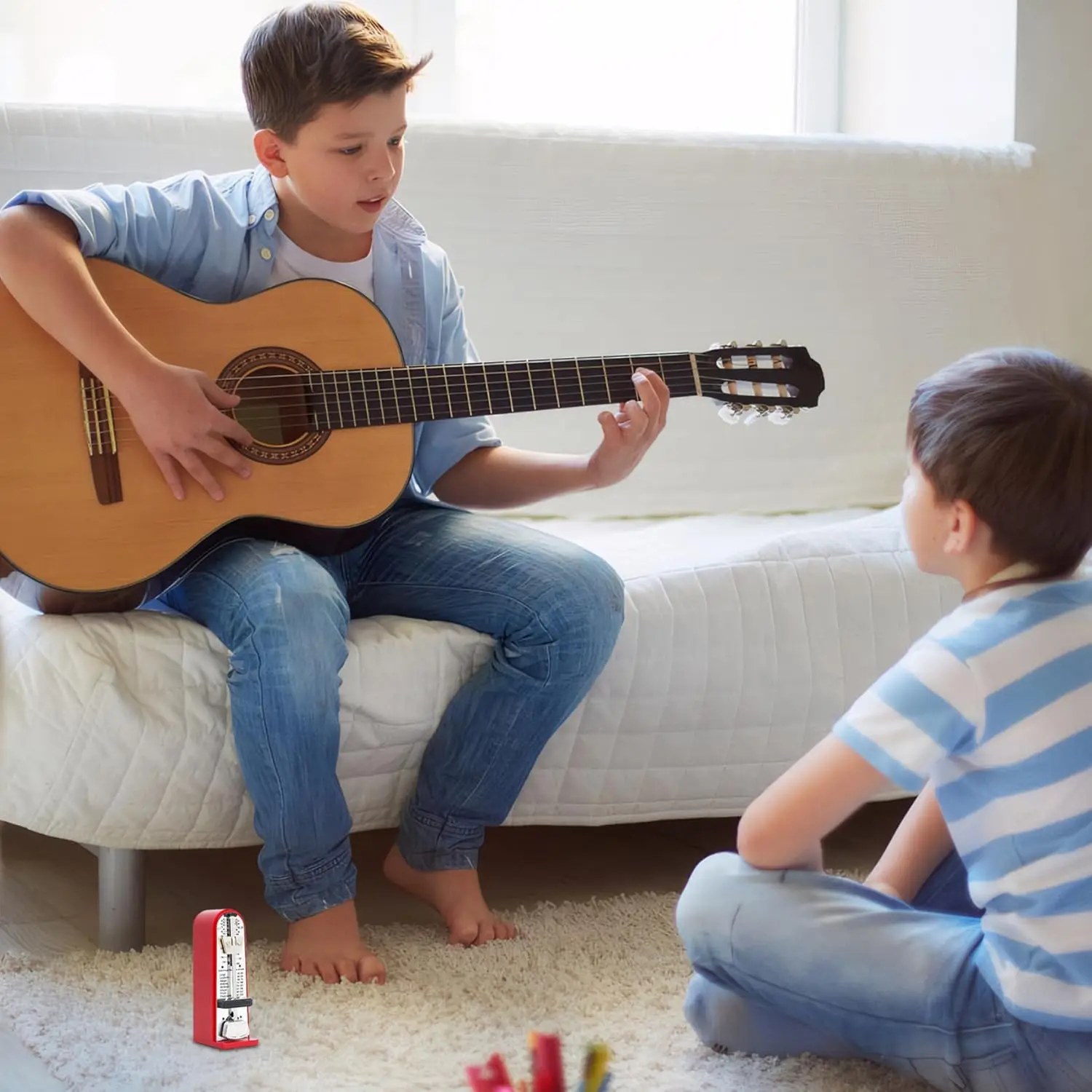 Guitar Mechanical Metronome Accurate Adjustable Metal Metronome with Clear Scale Loud Sound Metronome for Musical Instruments
Guitar Mechanical Metronome Accurate Adjustable Metal Metronome with Clear Scale Loud Sound Metronome for Musical Instruments