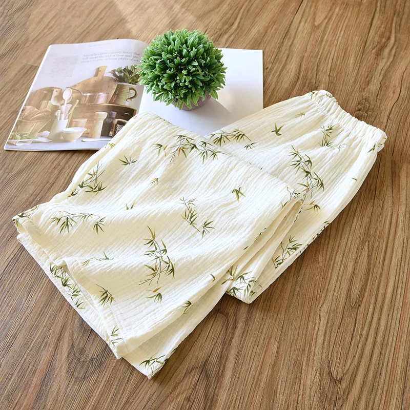 Spring New Pajamas Pants for Women Crepe 100% Cotton Loose Casual Straight Trousers Home Clothes Bamboo Print Sleep Pants
Spring New Pajamas Pants for Women Crepe 100% Cotton Loose Casual Straight Trousers Home Clothes Bamboo Print Sleep Pants