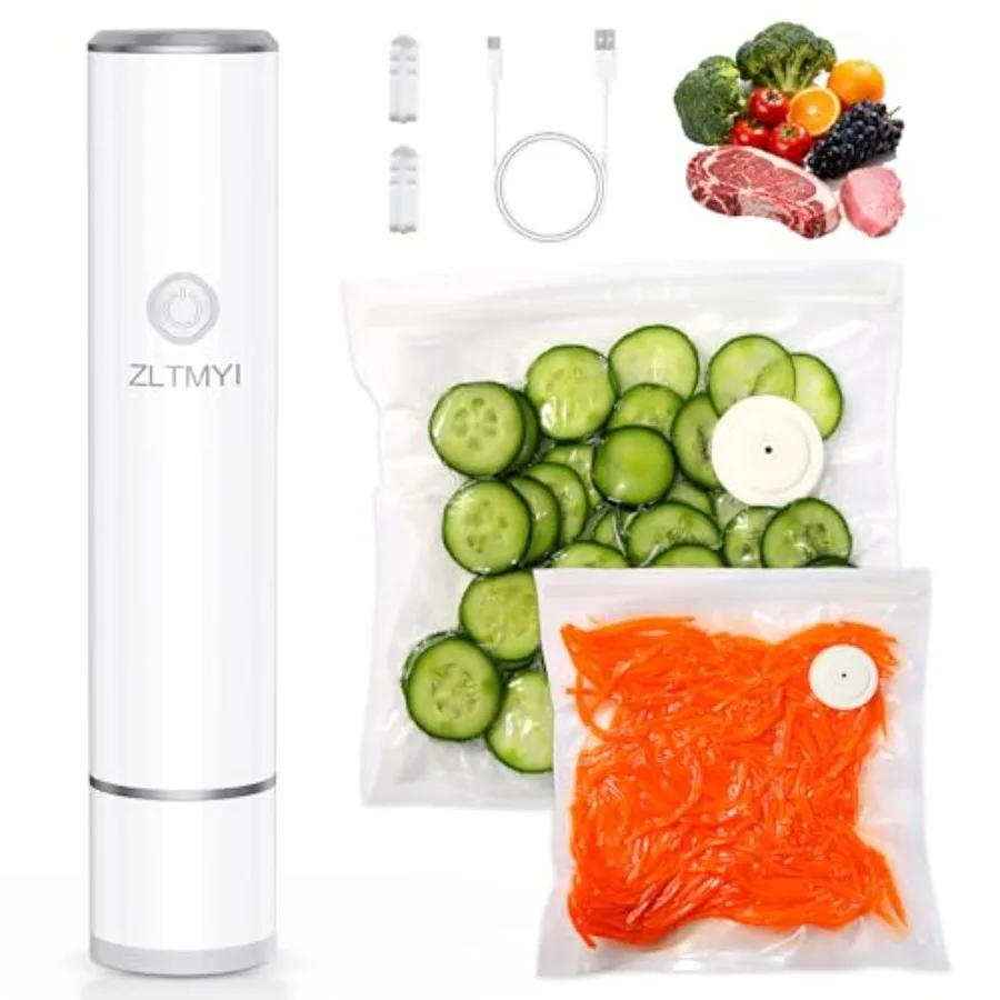 Handheld Vacuum Sealer for Food Prep, 65kPa Portable Pump with 30 BPA-Free Reusable Food-Grade Bags, Type-C Rechargeable, Black
Handheld Vacuum Sealer for Food Prep, 65kPa Portable Pump with 30 BPA-Free Reusable Food-Grade Bags, Type-C Rechargeable, Black