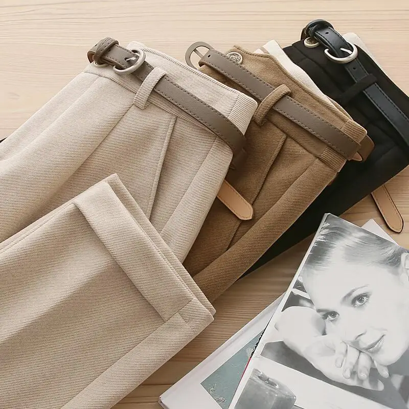 Woolen Casual Office Lady Suit Pants Women Fashion Belt Slim Fit Pencil Pants 2023 Autumn Winter Female Ankle-Length Pants
Woolen Casual Office Lady Suit Pants Women Fashion Belt Slim Fit Pencil Pants 2023 Autumn Winter Female Ankle-Length Pants