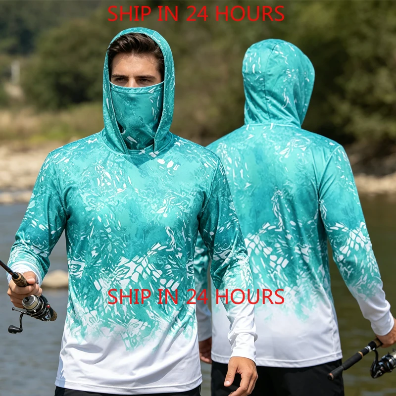 Mens Fishing Shirts Long Sleeve UPF 50 Anti UV Sun Protection Lightweight Outdoor Running Tops Hoodie Face Mask
Mens Fishing Shirts Long Sleeve UPF 50 Anti UV Sun Protection Lightweight Outdoor Running Tops Hoodie Face Mask